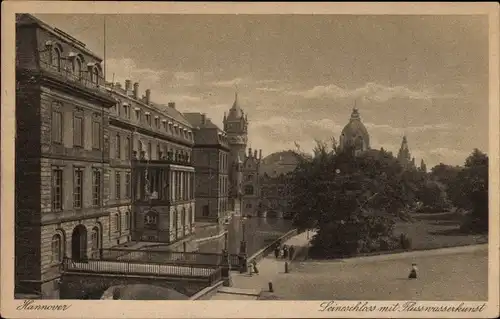 Ak Hannover in Niedersachsen, Leineschloss, Flusswasserkunst