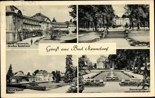 Ak Bad Nenndorf an der Weser, Kurhaus, Sonnengarten, Hotel Kassel, Badehaus