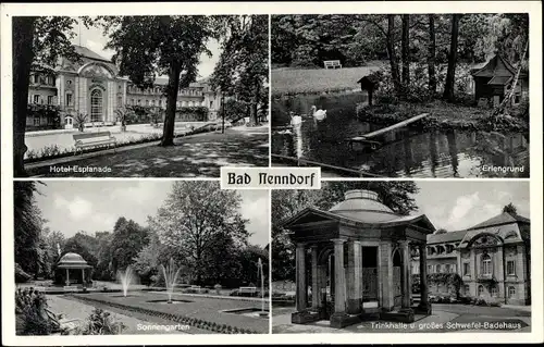 Ak Bad Nenndorf an der Weser, Trinkhalle, Schwefel-Badehaus, Sonnengarten