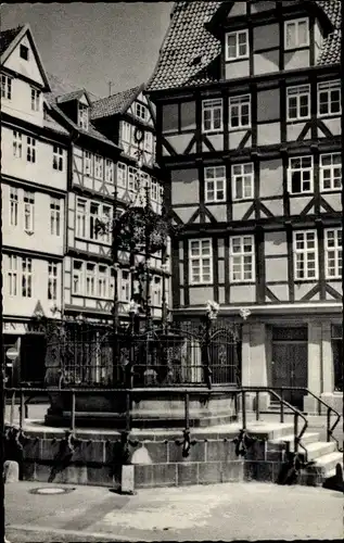 Ak Hannover in Niedersachsen, Holzmarkt, Fachwerkhäuser