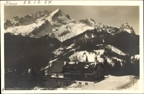 Ak Garmisch Partenkirchen in Oberbayern, Alpspitze, Waxenstein, Hütte