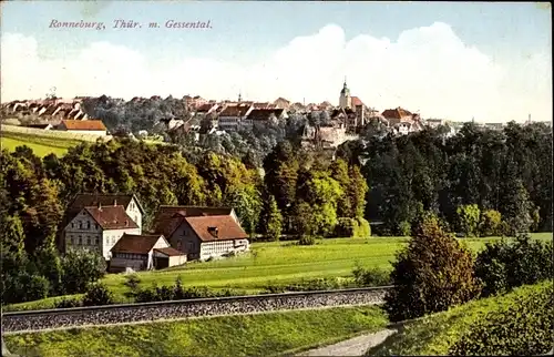 Ak Ronneburg in Thüringen, Panorama, Gessental