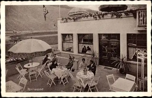 Ak Reil an der Mosel, Hotel Reiler Hof, Terrasse