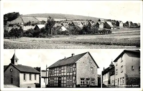 Ak Linnenkamp Wangelnstedt Niedersachsen, Kirche, Schule, Geschäftshaus Specht, Ortsansicht