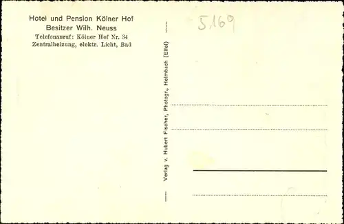 Ak Heimbach in der Eifel, Hotel Kölner Hof