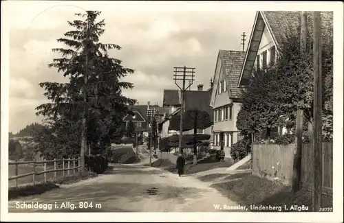 Ak Scheidegg im Allgäu Schwaben, Straßenpartie