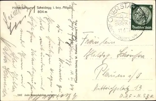 Ak Scheidegg im Allgäu Schwaben, Straßenpartie