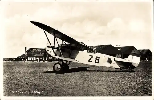 Ak Den Helder Nordholland Niederlande, De Kooy Vliegkamp, Flugzeug