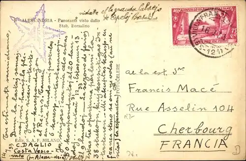 Ak Alessandria Piemonte, Panorama visto dallo Stab. Borsalino