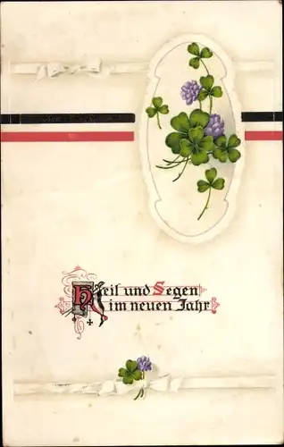 Ak Glückwunsch Neujahr, Glücksklee