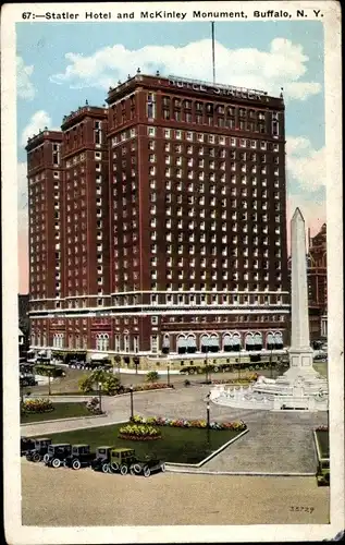 Ak Buffalo New York USA, Statier Hotel und McKinley Monument