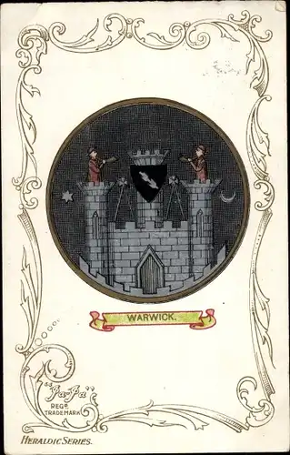 Ak Passepartout Wappen Ak Warwick Warwickshire England