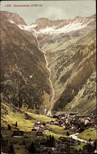 Ak Göschenen Goeschenen Kanton Uri, Ort mit Umgebung