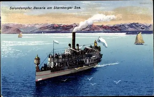 Ak Starnberger See, Salondampfer Bavaria