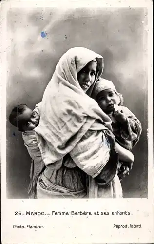 Ak Marokko, Frau mit Kindern, Maghreb