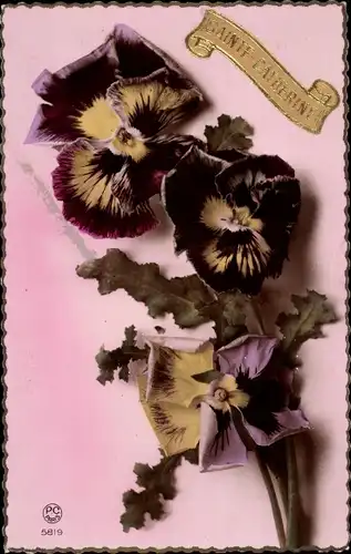 Ak Vive Sainte Catherine, Stiefmütterchen