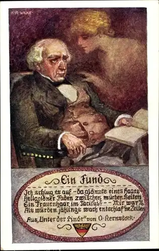 Künstler Ak Wilke, Karl Alexander, Ein Fund, O. Kernstock, Unter der Linde