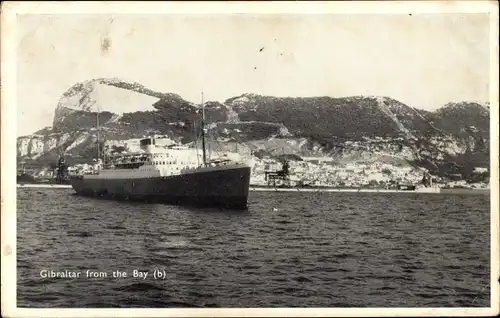 Ak Gibraltar, Gesamtansicht, Dampfer