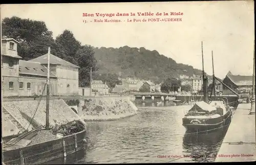 Ak Pont Audemer Eure, Le Port de Pont Audemer