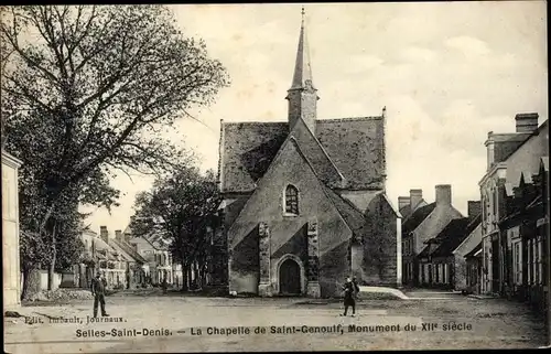 Ak Selles Saint Denis Loir et Cher, La Chapelle de Siant Genouif