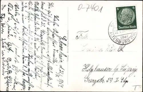 Ak Ehrenhain Nobitz im Altenburger Land, Kirche, Denkmal, Schloss, Schule