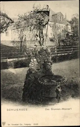 Ak Schliersee in Oberbayern, das Brunnen-Manner'l