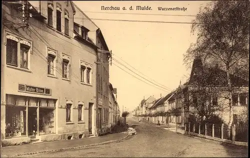 Ak Nerchau Grimma in Sachsen, Wurzener Straße, Buchhandlung