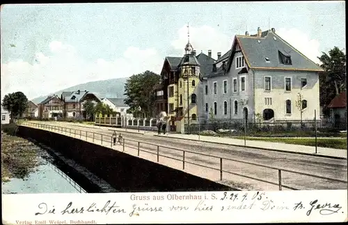 Ak Olbernhau im Erzgebirge, Teilansicht, Straße