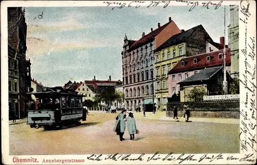 Ak Chemnitz in Sachsen, Annaberger Straße, Straßenbahn