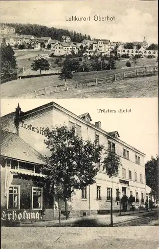 Ak Oberhof im Thüringer Wald, Teilansicht, Trösters Hotel