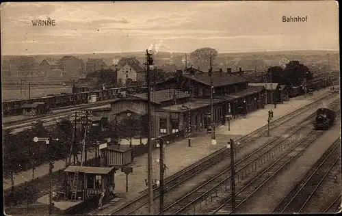 Ak Wanne Herne im Ruhrgebiet, Bahnhof