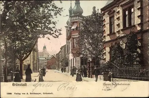 Ak Grünstadt in der Pfalz, Untere Bahnhofstraße