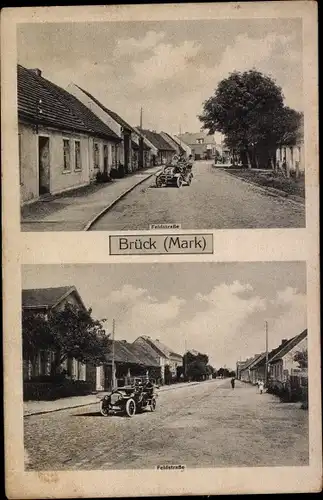 Ak Brück in der Mark, Feldstraße, Automobil