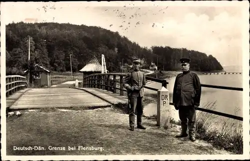 Ak Deutsch Dänische Grenze bei Flensburg