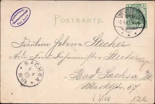 Ak Jena in Thüringen, Fuchsturm, Seidenimitat