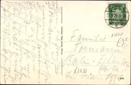 Ak Demmin in Mecklenburg, Gesamtansicht, Kirche