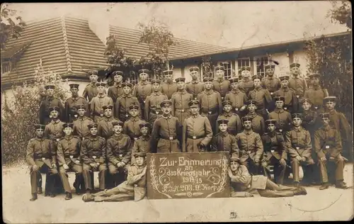 Foto Ak Zossen, Truppenübungsplatz, Soldaten in Uniform, R. I. R. 203, 9. Korp., Kriegsjahr 1914/15