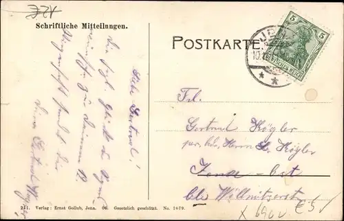 Passepartout Ak Jena in Thüringen, Stadtkirche, Innenansicht