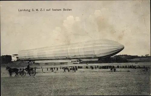 Ak Zeppelin LZ 3, Luftschiff gelandet, Z I