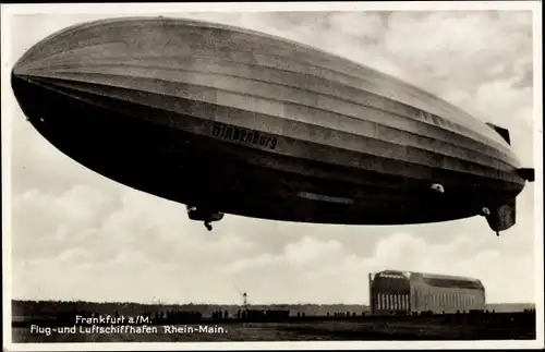 Ak Frankfurt am Main, Zeppelin Luftschiff LZ 129 Hindenburg, Aufstieg