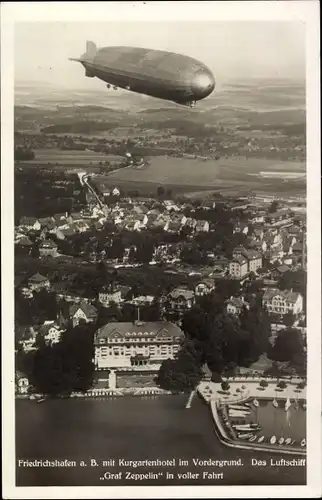 Ak Friedrichshafen am Bodensee, Luftschiff Graf Zeppelin, Kurgartenhotel, LZ 127