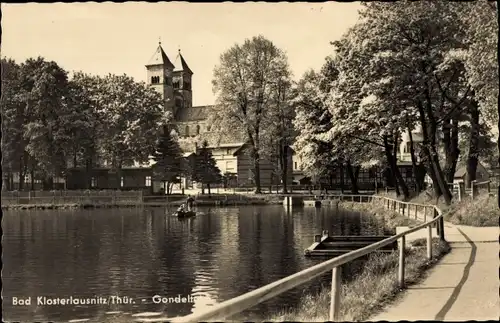 Ak Bad Klosterlausnitz in Thüringen, Gondelteich, Klosterkirche