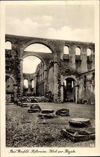 Ak Bad Hersfeld Hessen, Stiftsruine, Blick zur Krypta