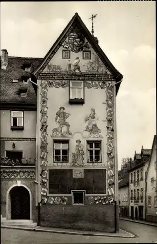 Ak Ziegenrück an der Saale Thüringen, historisches Rathaus, Giebel