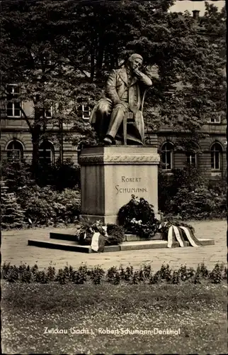 Ak Zwickau in Sachsen, Robert-Schumann-Denkmal