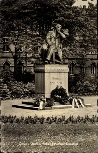 Ak Zwickau in Sachsen, Robert-Schumann-Denkmal