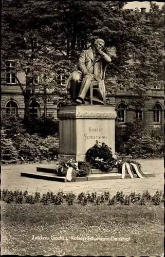 Ak Zwickau in Sachsen, Robert-Schumann-Denkmal