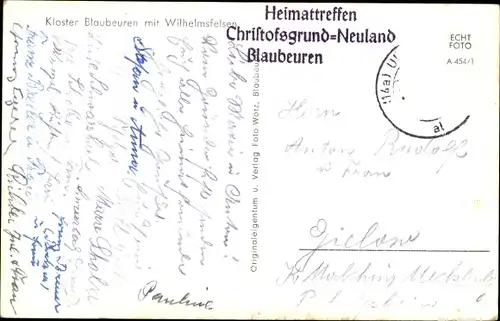 Ak Blaubeuren in Württemberg, Kloster Blaubeuren, Wilhelmsfelsen