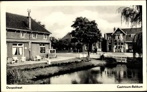 Ak Castricum Bakkum Nordholland Niederlande, Dorfstraße, Geschäft