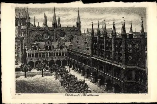 Ak Hansestadt Lübeck, Rathaus